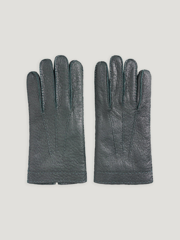 Men's Dark Green Peccary Gloves