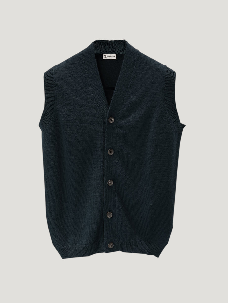 Navy Knit Waistcoat - Connolly