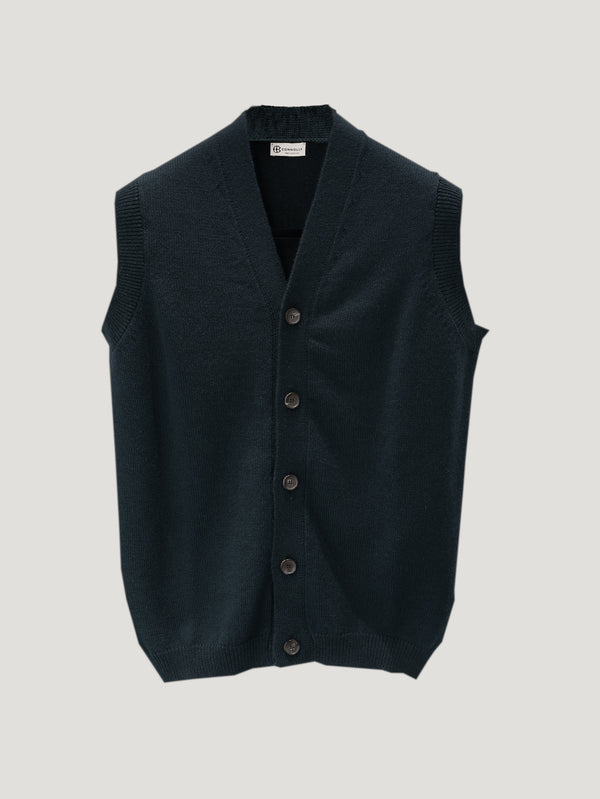 Navy Knit Waistcoat