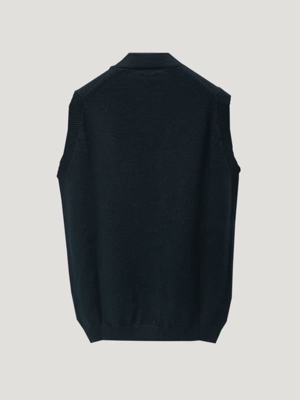 Navy Knit Waistcoat
