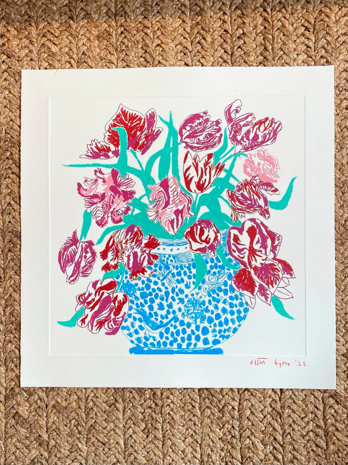 Small Cut Flowers Screen Print by Oisin Byrne - Connolly