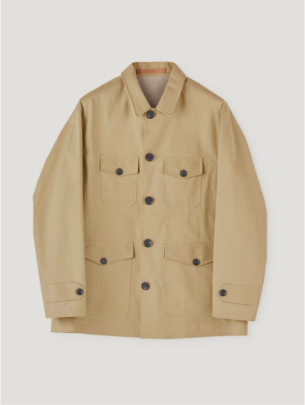 Beige Gabbardine Poachers Coat