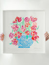 Small Framed Cut Flowers Screen Print by Oisin Byrne